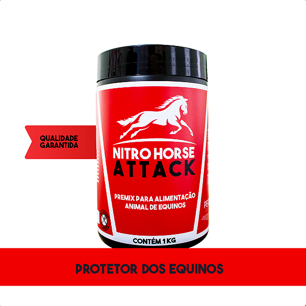 Nitro Horse Attack 1 kg Carrapaticida de cocho + 2 Pastas Vermifugo Brinde
