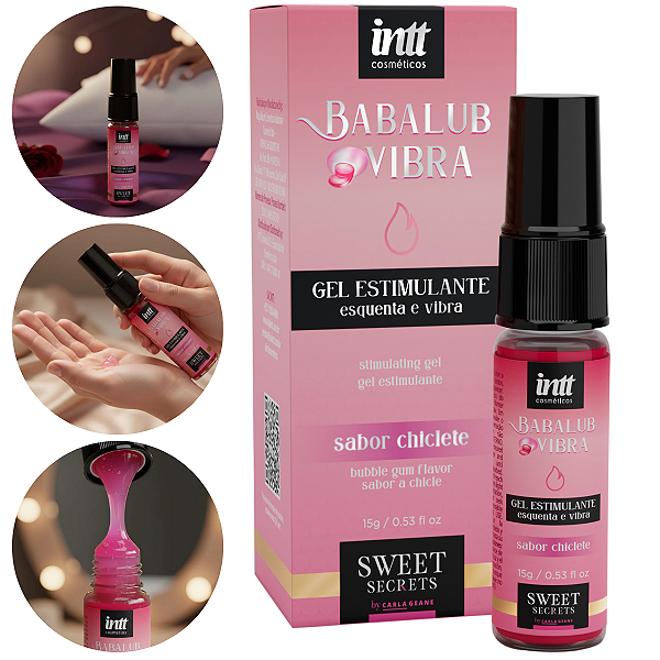 Gel Estimulante Babalub Vibra Hot Intt Sabor Chiclete 15gr
