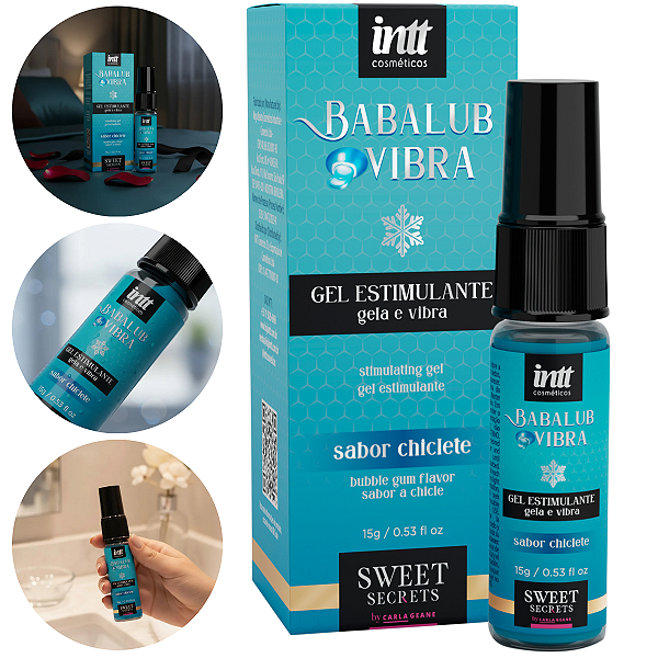 Gel Estimulante Babalub Vibra Ice Intt Sabor Chiclete 15gr