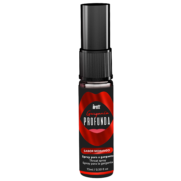 Spray Garganta Profunda Intt Morango 15ml – Reduz Ânsia e Refresca com Sabor