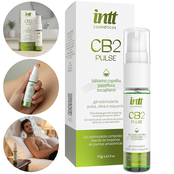Gel Estimulante CB2 Pulse Excitante Íntimo Vibra e Esquenta Intt 15g