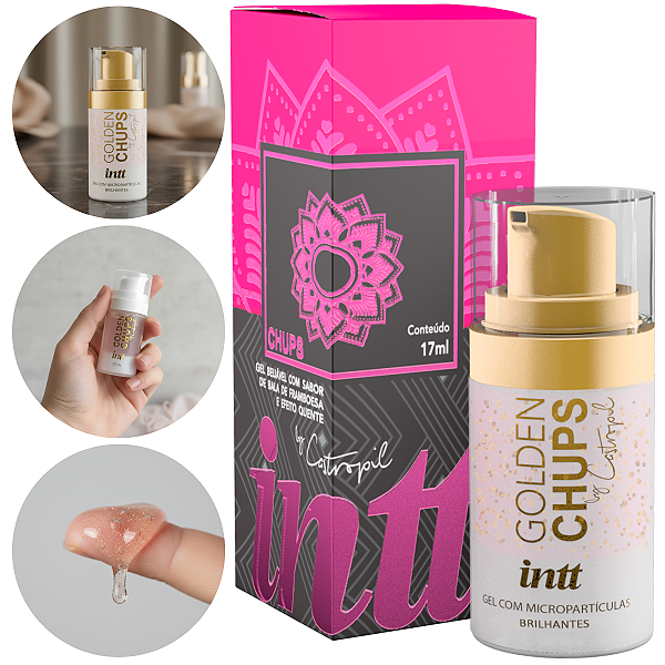 Gél Beijável Golden Chups Intt Sabor Bala de Framboesa 17ml
