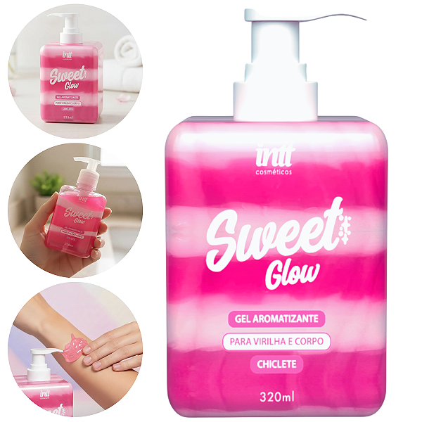 Gel Hidratante Corporal Sweet Glow Intt Sabor Chiclete 320ml