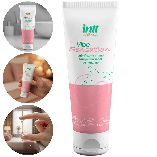 Lubrificante Íntimo Vibe Sensation Intt Sabor Morango 50ml