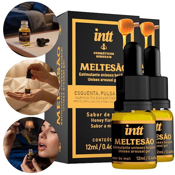 Meltesão Estimulante Beijável Intt Sabor Mel 12ml - Kit 2 und