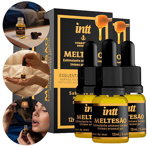 Meltesão Estimulante Beijável Intt Sabor Mel 12ml - Kit 3 und
