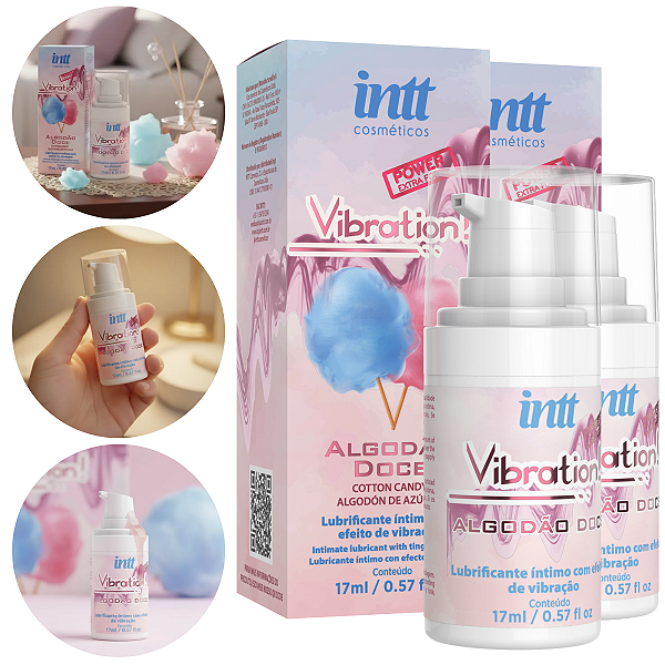 Vibration Power Lubrificante Intt Algodão Doce 17ml - Kit 2 und