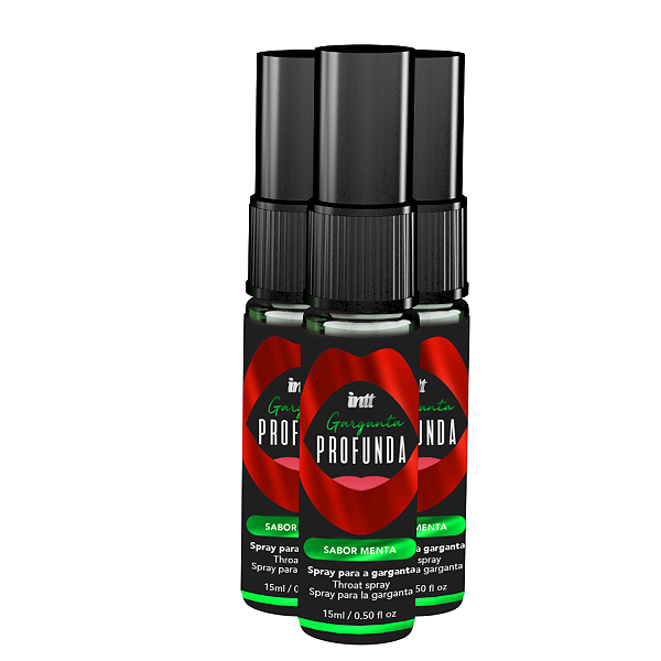 Spray Garganta Profunda Intt Menta 15ml - Kit 3 und
