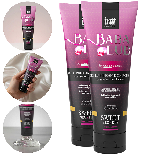 Lubrificante Íntimo Baba Lub Intt Chiclete Comestível 50ml - Kit 2 und