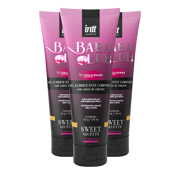 Lubrificante Íntimo Baba Lub Intt Chiclete Comestível 50ml - Kit 3 und
