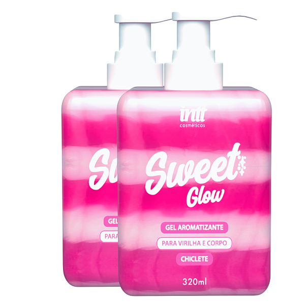 Sweet Glow Gel Hidratante Corpo Intt Sabor Chiclete 320ml - Kit 2 und