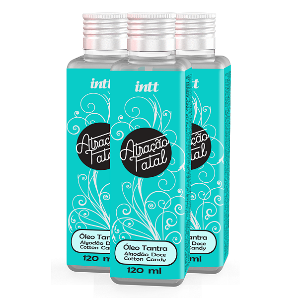 Atração Fatal Óleo Tantra Intt Algodão Doce 120ml - Kit 3 und