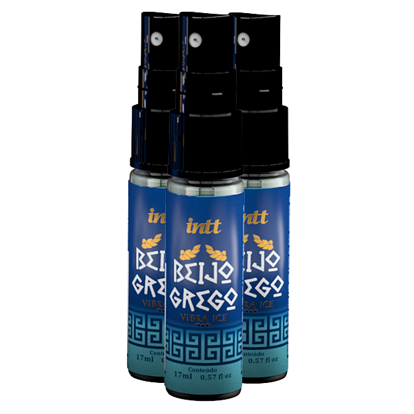 Gel Estimulante Beijo Grego Vibra Ice Intt Spray 17ml - Kit 3 und