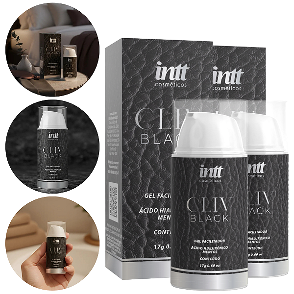 Cliv Black Gel Facilitador Intt Acido Hialurônico Mentol  17g - Kit 2 und