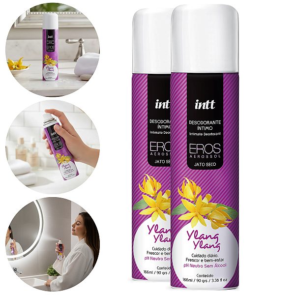 Desodorante Íntimo Eros Intt Ylang Ylang 166ml/90g - Kit 2 und