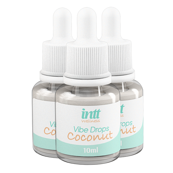 Gel Estimulante Vibe Drops Coconut Intt Sabor Coco 10ml - Kit 3 und