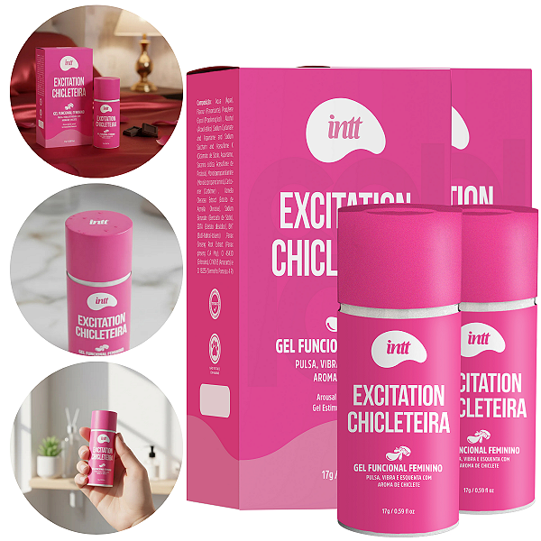 Gel Estimulante Excitation Chicleteira Intt Chiclete 17g - Kit 2 und