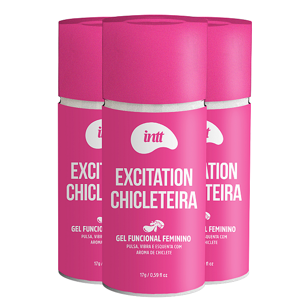 Gel Estimulante Excitation Chicleteira Intt Chiclete 17g - Kit 3 und