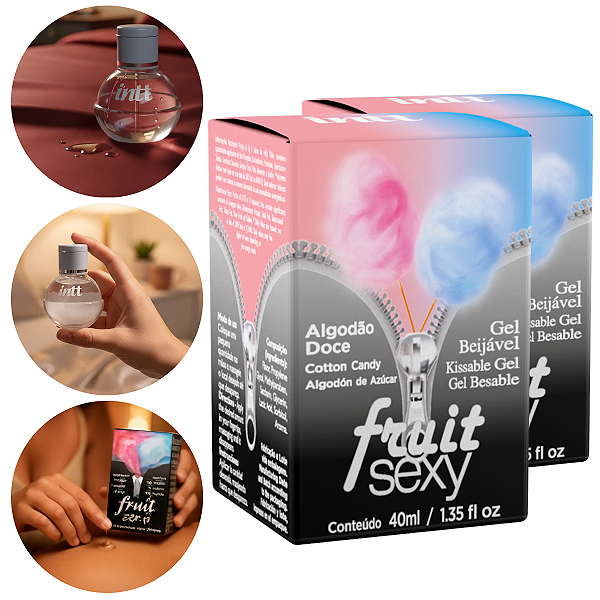 Fruit Sexy Gel Beijável Intt Algodão Doce 40ml - Kit 2 und