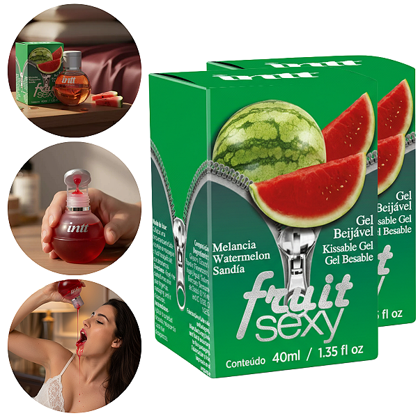Fruit Sexy Gel Beijável Intt Sabor Melancia 40ml - Kit 2 und