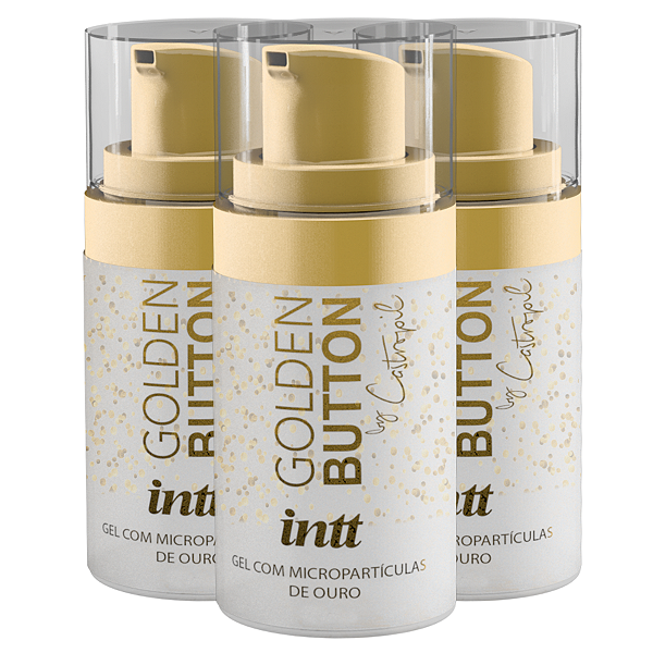 Golden Button Gel Facilitador Intt Partículas de Ouro 17ml - Kit 3 und
