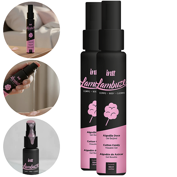 Lambuze Gel Beijável Intt Algodão Doce 55ml - Kit 2 und