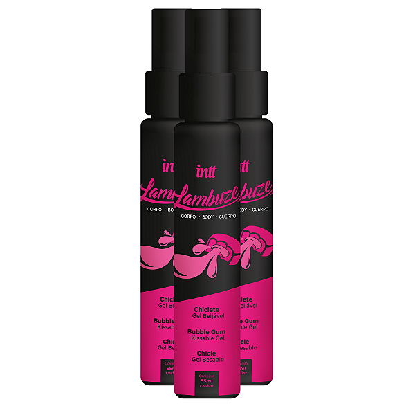 Lambuze Gel Beijável Intt Chiclete 55ml - Kit 3 und