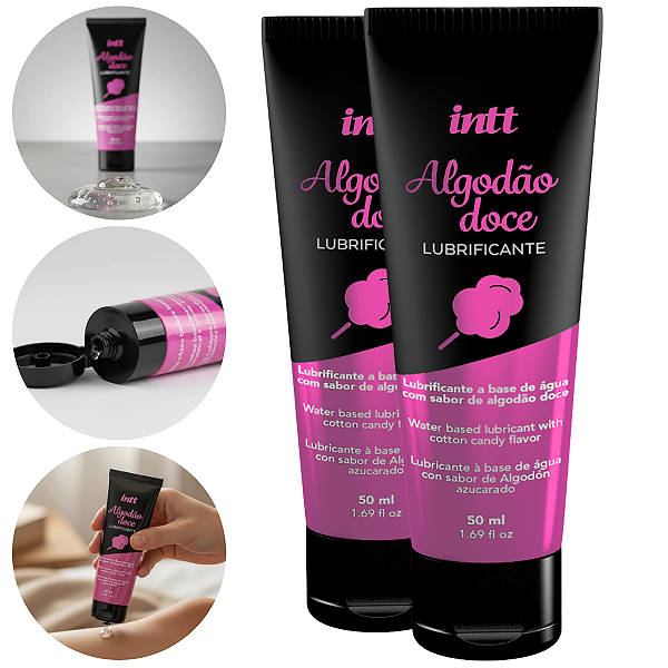 Lubrificante Algodão Doce Intt A Base de Água 50ml - Kit 2 und