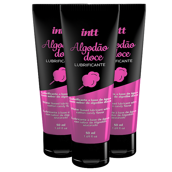 Lubrificante Algodão Doce Intt A Base de Água 50ml - Kit 3 und