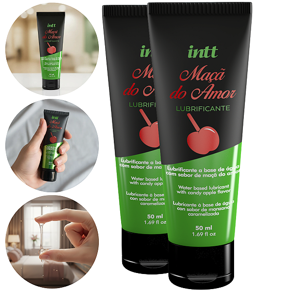 Lubrificante Maçã do Amor Intt A Base de Água 50ml - Kit 2 und