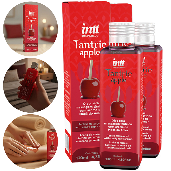 Tantric Apple Óleo Massagem Tântrica Intt Maçã do Amor 130ml - Kit 2 und