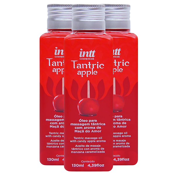 Tantric Apple Óleo Massagem Tântrica Intt Maçã do Amor 130ml - Kit 3 und