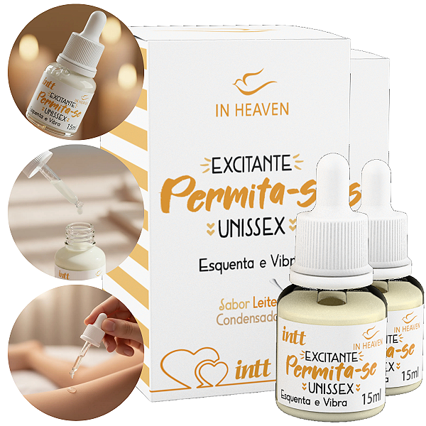 Permita-se Excitante Unissex Intt Leite Condensado 15ml - Kit 2 und