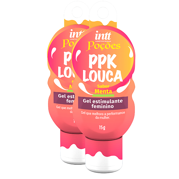 PPK Louca Gel Estimulante Feminino Intt Sabor Menta 15g - Kit 2 und