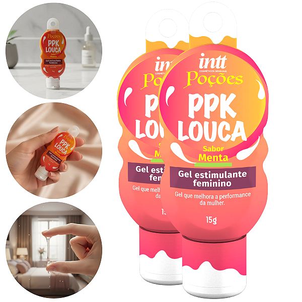 PPK Louca Gel Estimulante Feminino Intt Sabor Menta 15g - Kit 2 und