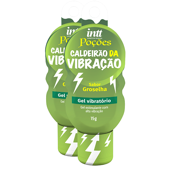 Poção Caldeirão da Vibração Gel Vibratório Intt Sabor Groselha 15g - Kit 2 und