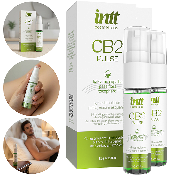 CB2 Pulse Gel Estimulante Vibra e Esquenta Intt 15g Kit 2 und