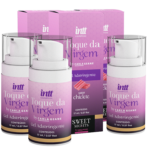 Toque da Virgem Gel Adstringente Intt Sabor Chiclete 17ml - Kit 3 und