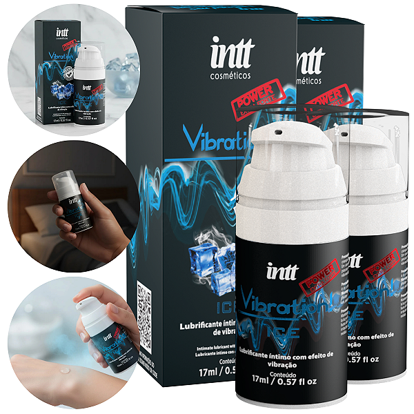 Vibration Power Lubrificante Vibra Intt Sabor Menta Ice 17ml - Kit 2 und