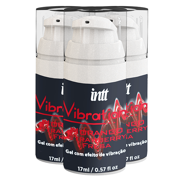 Vibration Lubrificante Vibra Intt Sabor Morango 17ml - Kit 3 und