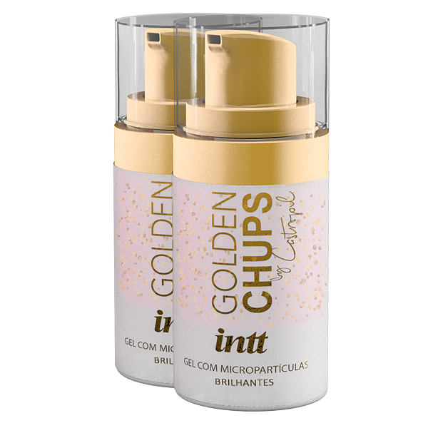 Golden Chups Gél Beijável Intt Sabor Bala de Framboesa 17ml - Kit 2 und