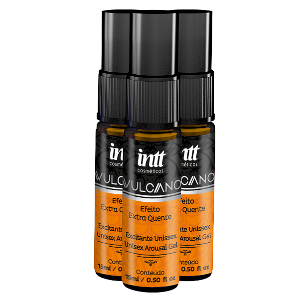Vulcano Excitante Efeito Extra Quente Intt 15ml - Kit 3 und