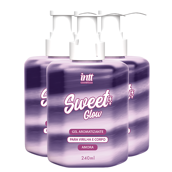 Sweet Glow Amora Gel Hidratante Corporal Intt Sabor Amora 240ml - Kit 3 und
