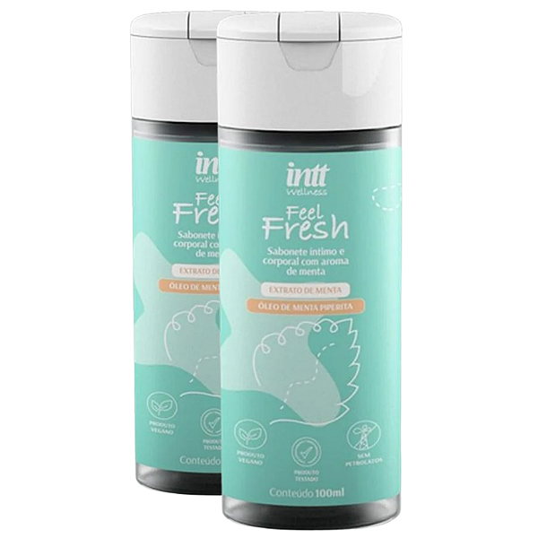 Feel Fresh Sabonete Líquido Íntimo e Corporal Intt Menta 100ml - Kit 2 und