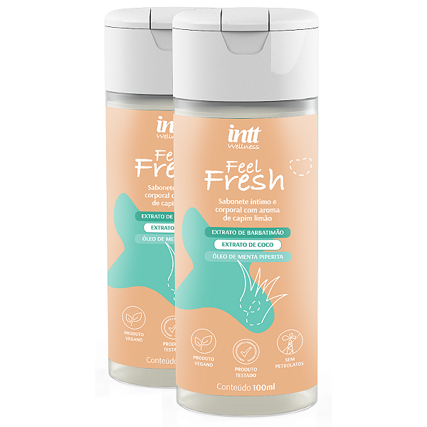 Feel Fresh Sabonete Líquido Íntimo e Corporal Intt Capim Limão 100ml - Kit 2 und