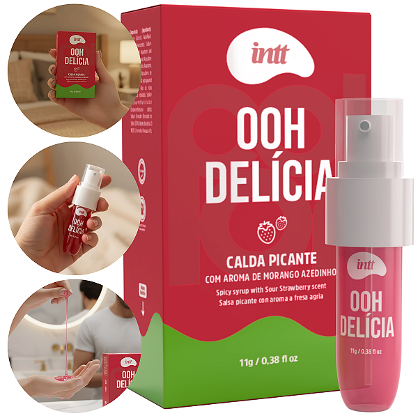 Ooh Delícia Calda Pulsante Picante Intt Morango Azedinho 11g