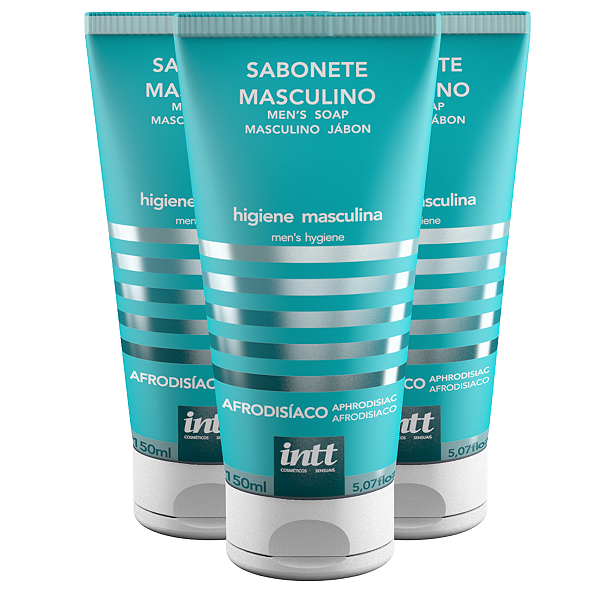 Sabonete Líquido Afrodisíaco Masculino intt 150ml - Kit 3 und