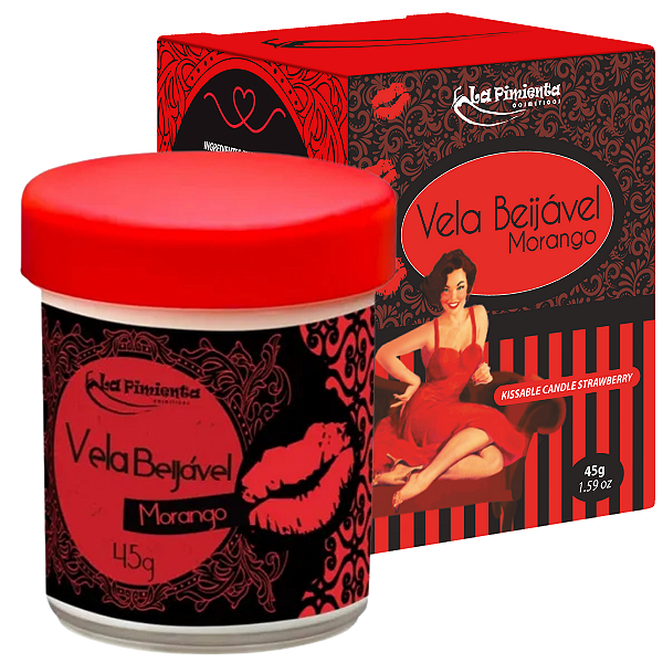 Vela Beijável Morango La Pimienta Óleo de Massagem 45g