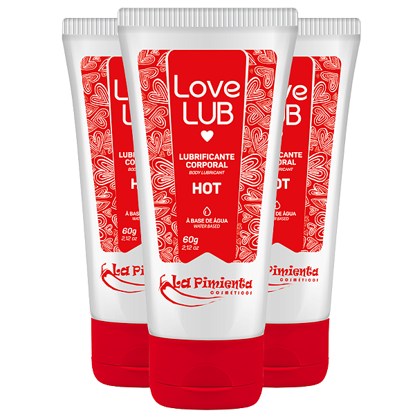 Love Lub Lubrificante Corporal Hot La Pimienta 60g - Kit 3 und