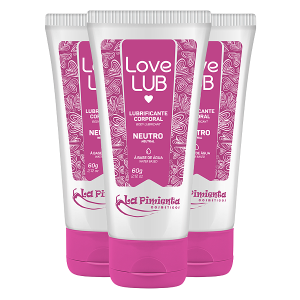 Love Lub Lubrificante Corporal Neutro La Pimienta 60g - Kit 3 und